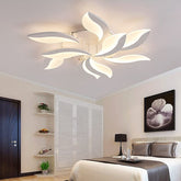 Plafonnier LED à Intensité Variable Avec Télécommande, Lampe de Plafond Créatif en Forme de Pétale 68W, Éclairage de Plafond Moderne en Acrylique pour Salon, Bureau, Chambre à Coucher